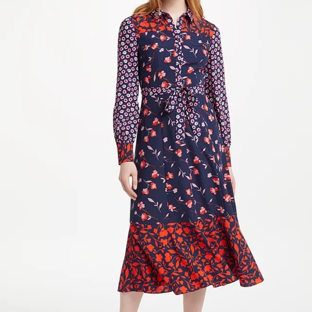Boden floral button front dress